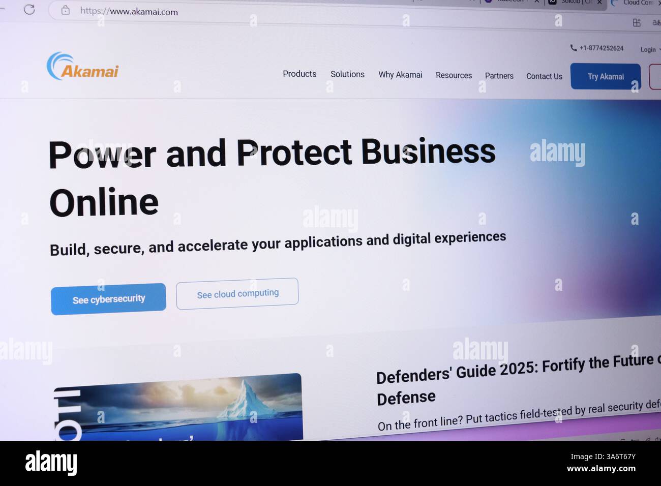 Soluzioni digitali per la sicurezza aziendale e l'ottimizzazione grazie alle tecnologie akamai. Foto Stock