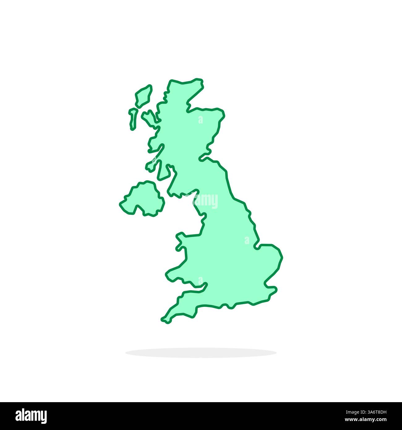 semplice fumetto verde lineare icona della gran bretagna Illustrazione Vettoriale