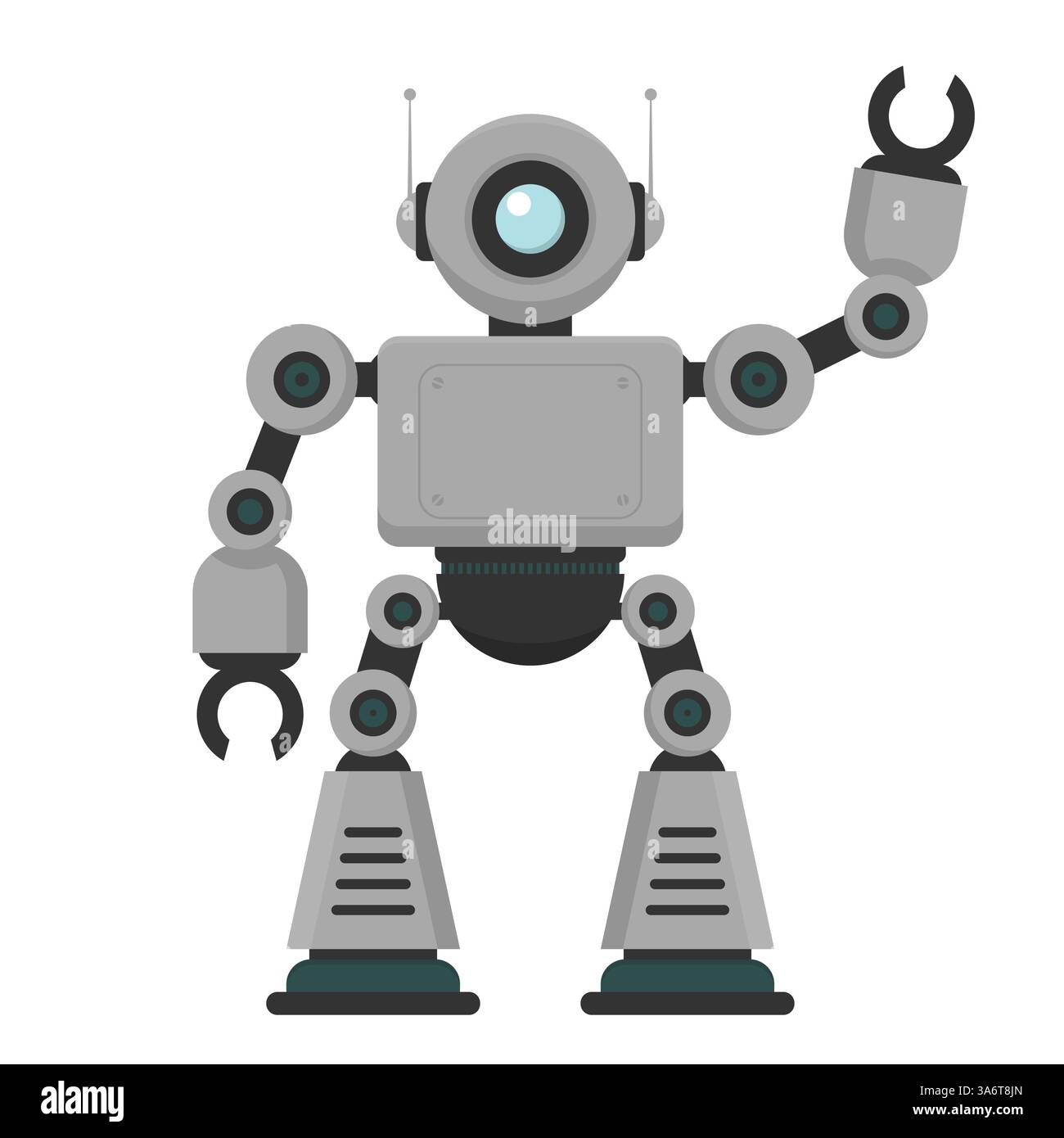 Personaggio robot in stile piatto. Icona vettoriale EPS10 Illustrazione Vettoriale
