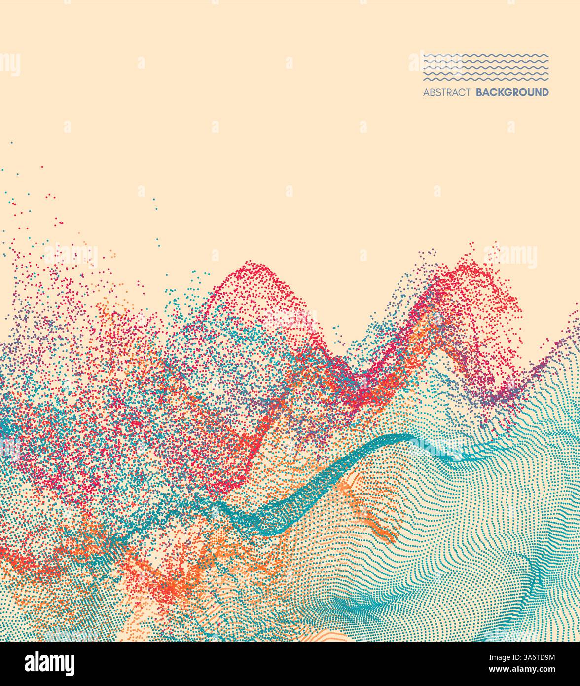 Griglia ondulata sfondo per banner, flyer, per la copertina del libro, poster.effetto dinamico. 3d abstract illustrazione vettoriale con punti. Illustrazione Vettoriale