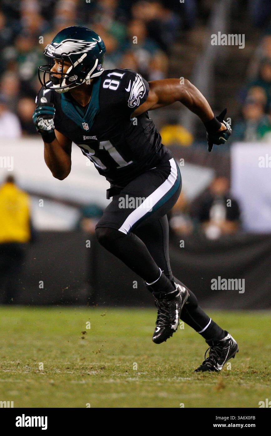 12 ottobre 2014: Il wide receiver dei Philadelphia Eagles Jordan Matthews (81) in azione durante la gara NFL tra i New York Giants e i Philadelphia Eagles al Lincoln Financial Field di Philadelphia, Pennsylvania. I Philadelphia Eagles vinsero 27-0. (Christopher Szagola/Cal Sport Media)(immagine di credito: © Chris Szagola/Cal Sport Media/ZUMAPRESS.com) Foto Stock