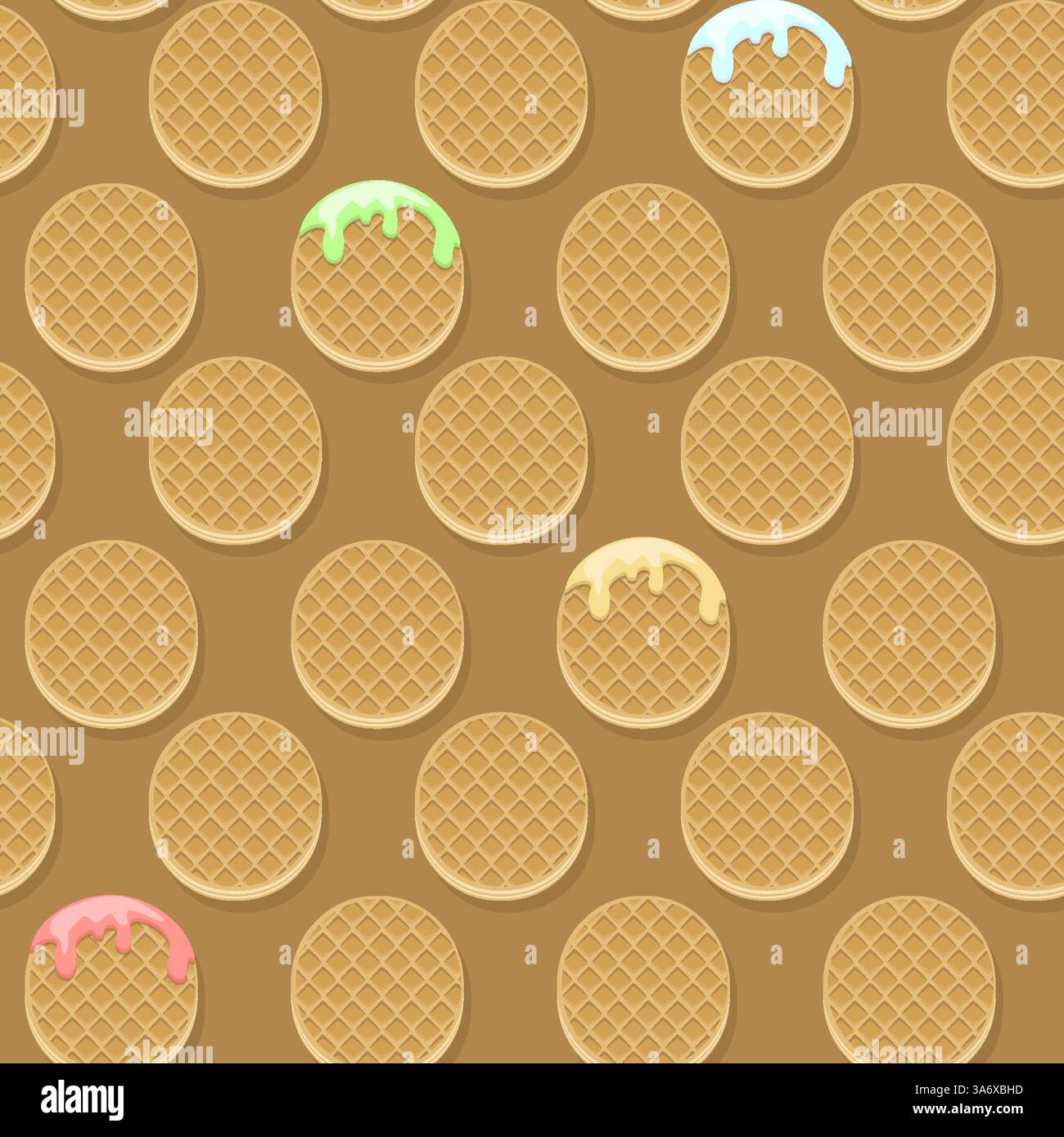 Cialde o biscotti a forma di cialde o biscotti. sfondo rosa chiaro per tessuti, stampe, tessuti, giochi, carta da parati o altro... Illustrazione Vettoriale