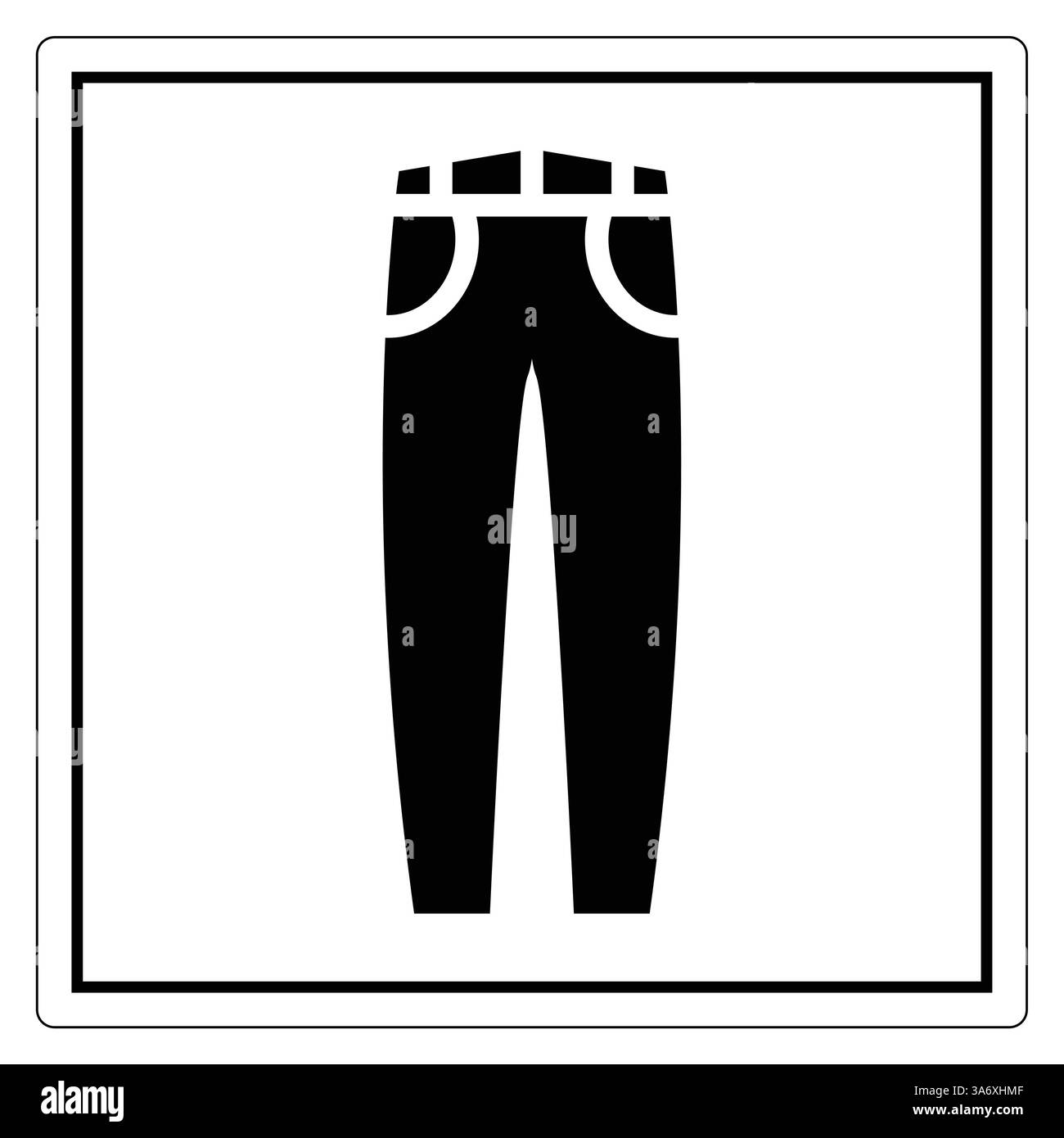 Elegante contorno nero di pantaloni dal design minimalista per temi di moda e abbigliamento Illustrazione Vettoriale