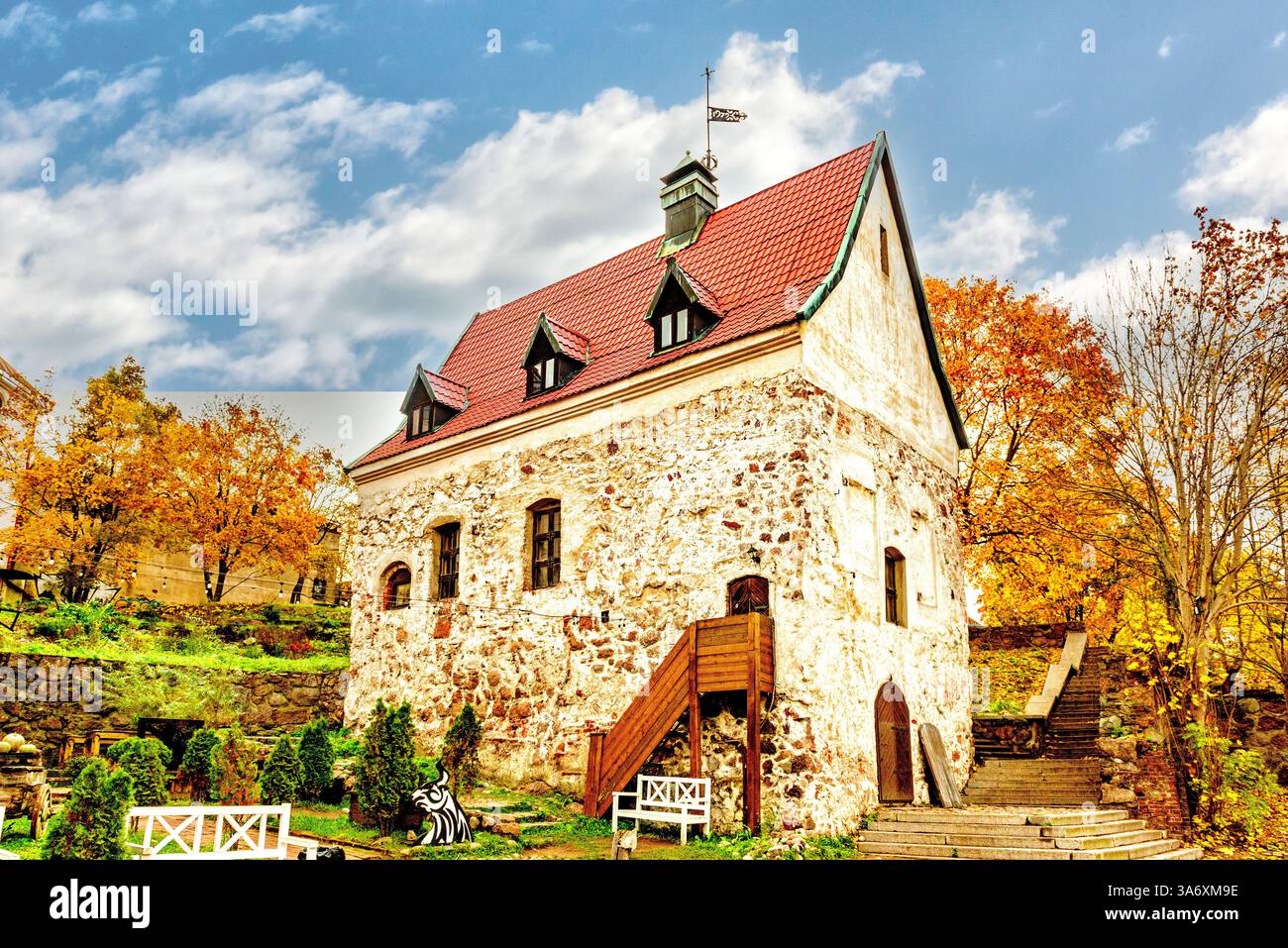 L'edificio immobiliare di Burger a Vyborg Foto Stock