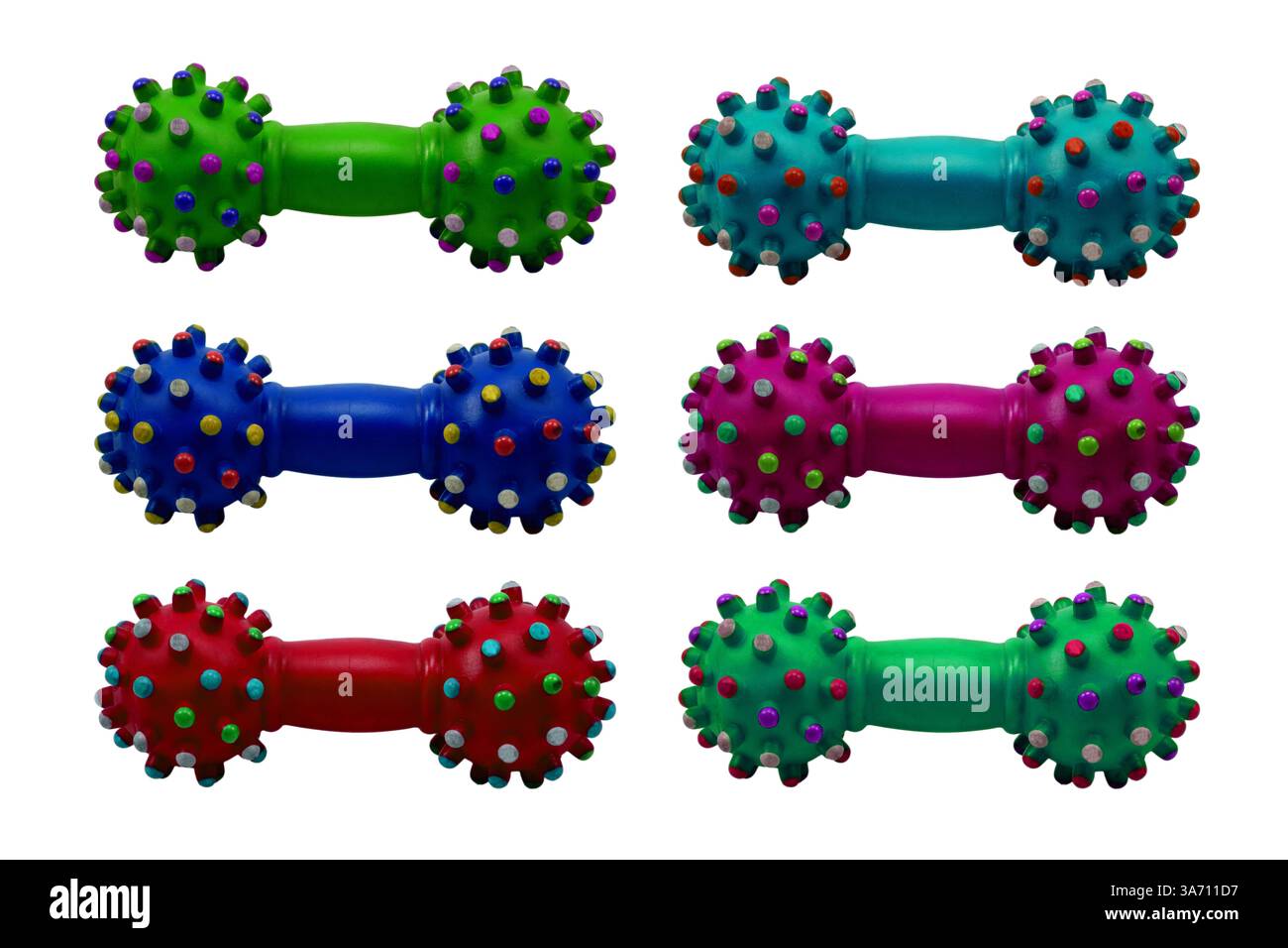 Giocattolo colorato per animali isolato su sfondo bianco Foto Stock