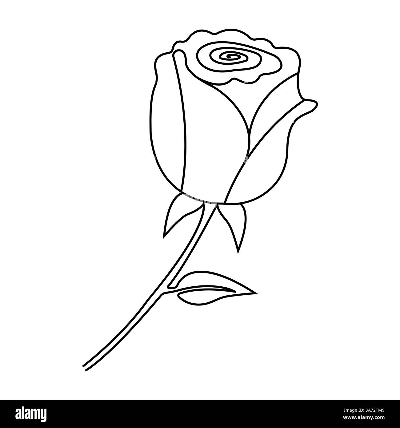 Disegno continuo del fiore di rosa su una linea di illustrazione vettoriale del giorno di Valentine Illustrazione Vettoriale