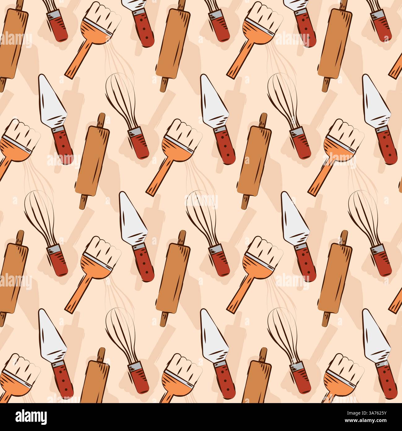 Gli utensili da forno ripetono. Vettore Illustrazione Vettoriale