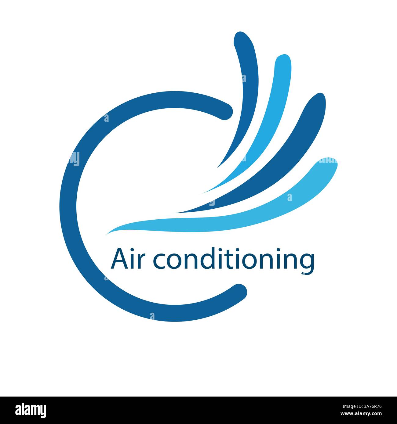 Logo dell'aria condizionata, icona vettoriale, aria condizionata in stile piatto, icona vettoriale isolato su sfondo bianco. Illustrazione Vettoriale