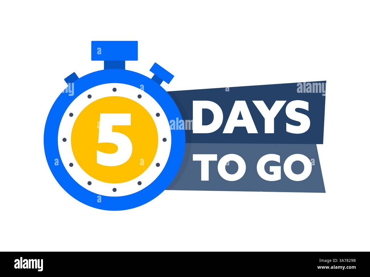 Mancano 5 giorni. Timer per conto alla rovescia. Banner Countdown Left Days. Timer promozione o vendita, sveglia Illustrazione Vettoriale