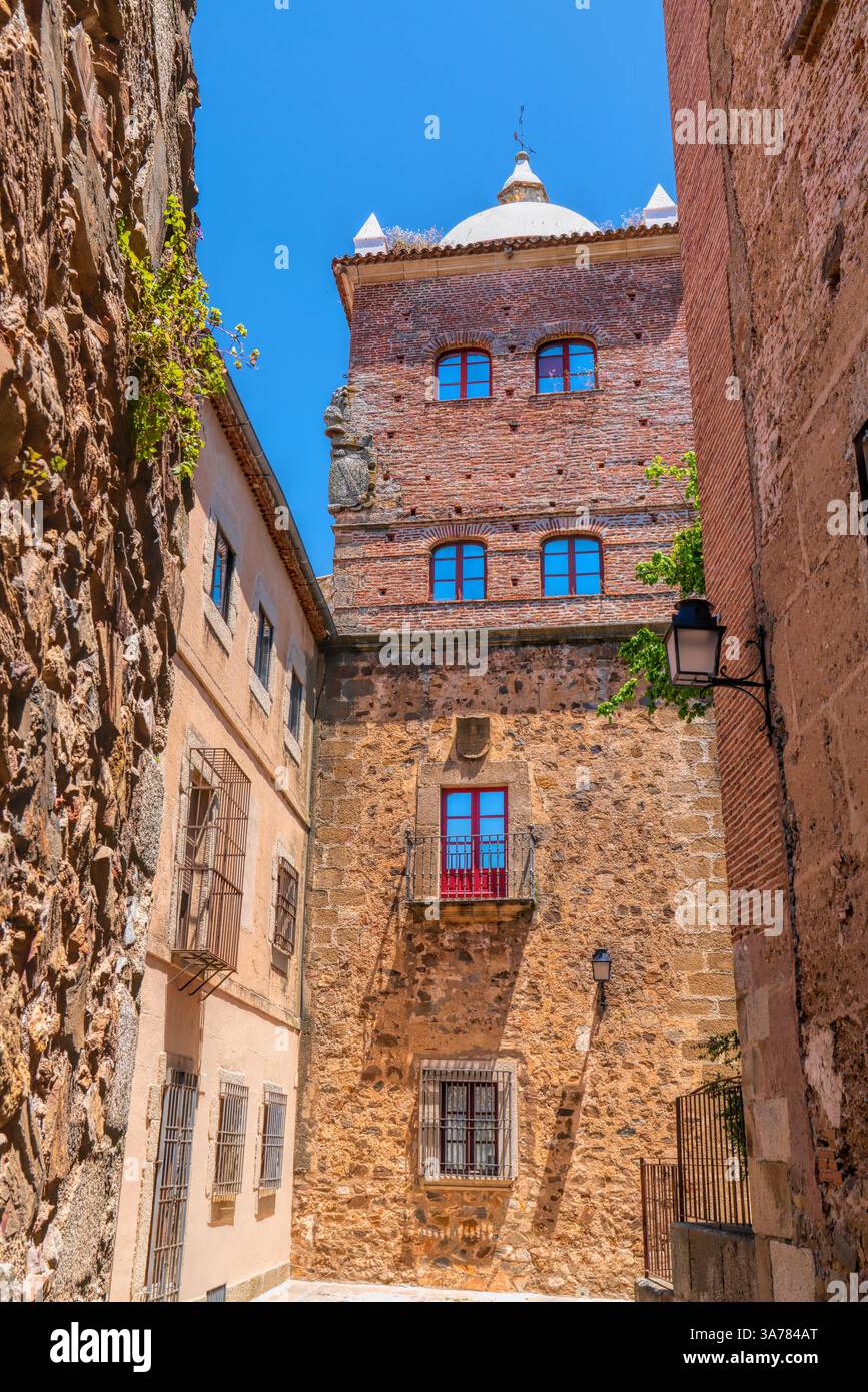 Toledo Moctezuma Palace Caceres città vecchia Spagna, Patrimonio dell'Umanità dell'UNESCO Foto Stock