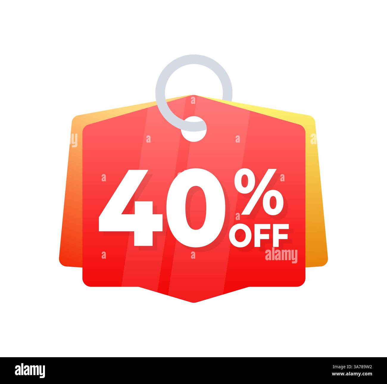 40% di sconto su promozioni, prezzo rosso, offerte. Illustrazione vettoriale Illustrazione Vettoriale
