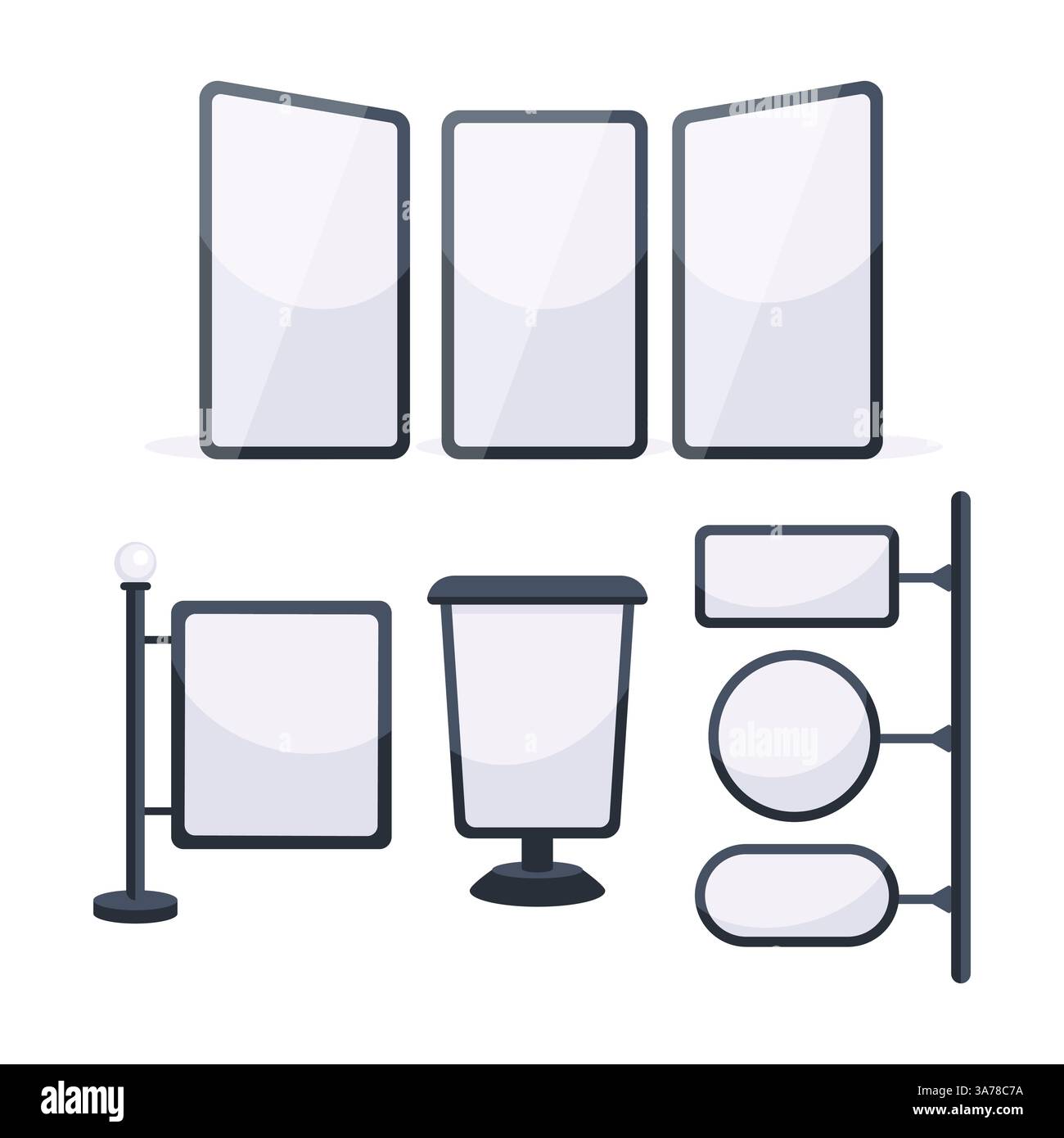Set di modelli Light Box. Collezione di affissioni. Annuncio commerciale Illustrazione Vettoriale