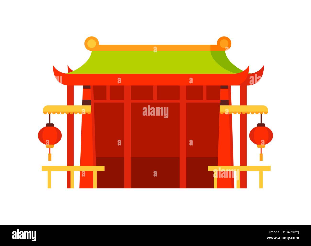 Edifici tradizionali cinesi. Città della Cina. Architettura degli edifici giapponesi Illustrazione Vettoriale