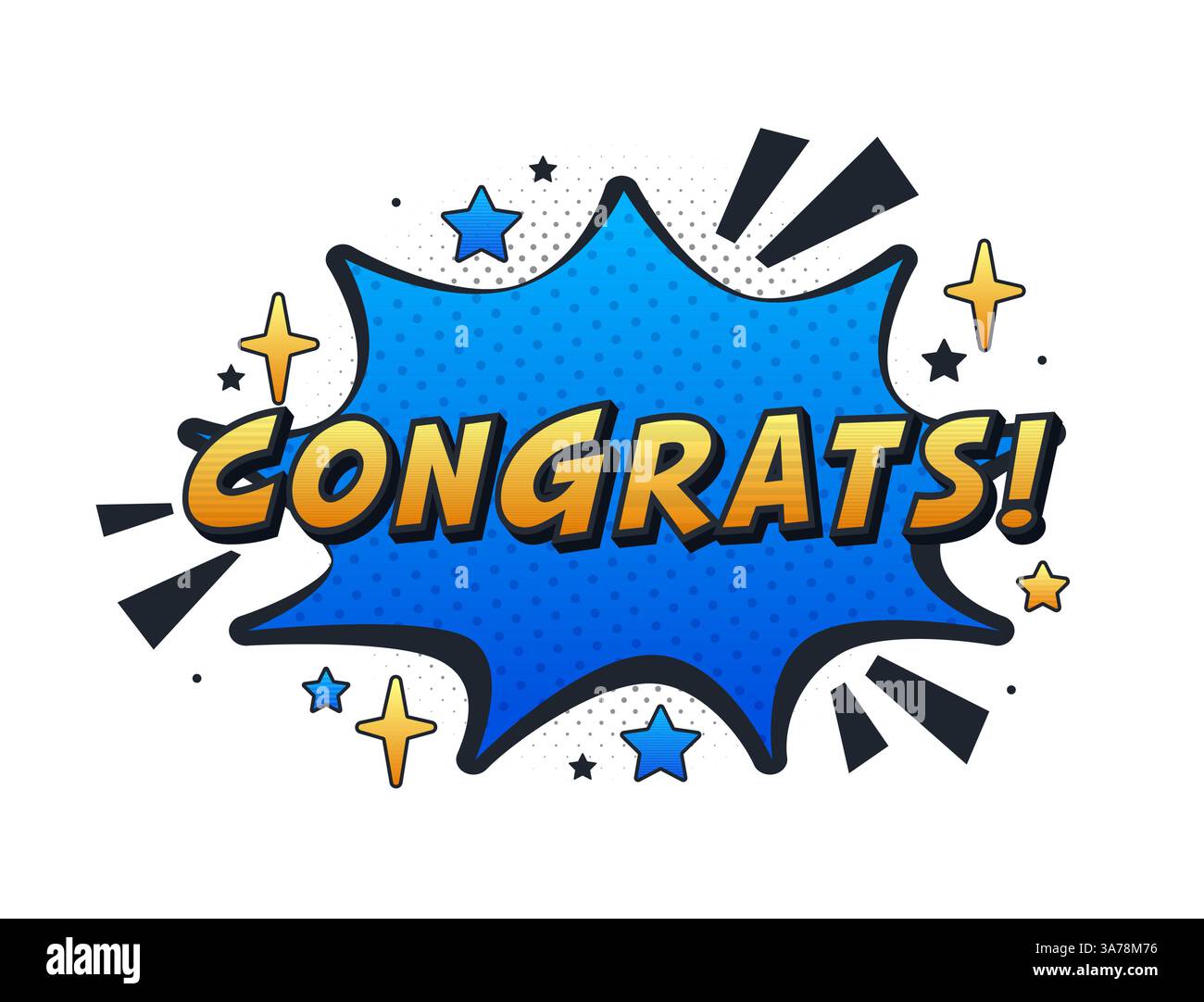Complimenti per il fumetto che esprime entusiasmo e risultati Illustrazione Vettoriale