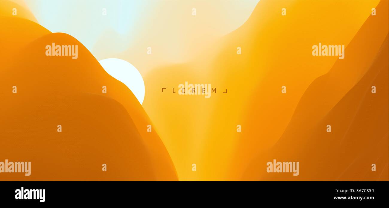 Paesaggio con montagne e sun. Il tramonto. Terreno montuoso. Abstract background. Illustrazione Vettoriale. Illustrazione Vettoriale