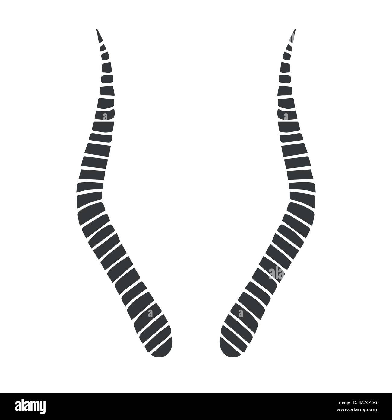 Lo schizzo vettoriale disegnato a mano delinea gli avvisatori acustici antilopi isolati su sfondo bianco Illustrazione Vettoriale