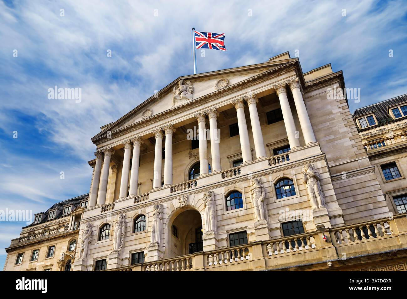 The Bank of England, Threadneedle Street; Londra, Inghilterra, Regno Unito Foto Stock