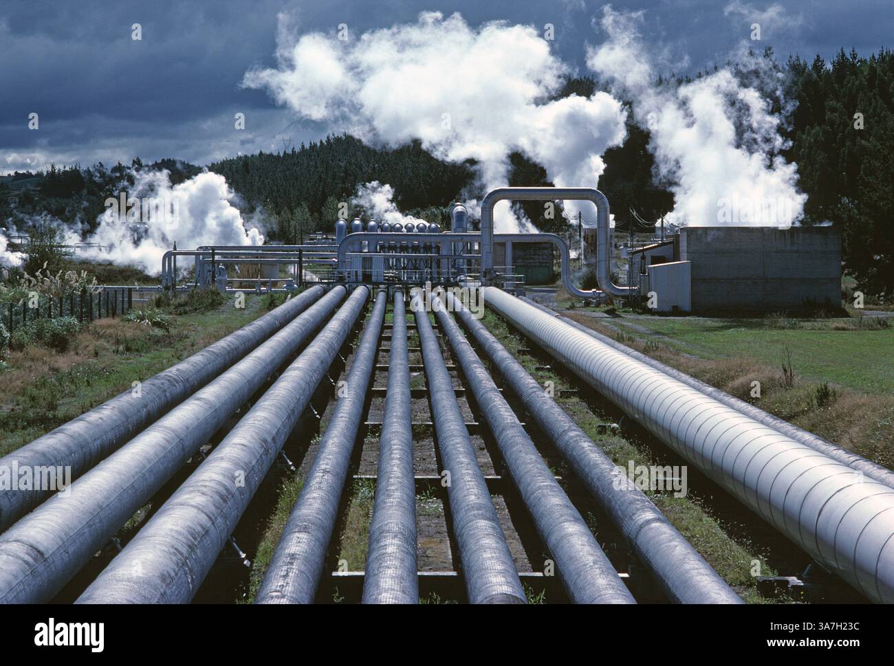 Nuova Zelanda. Isola del Nord. Taupo. Stazione geotermica di Wairakei. Foto Stock