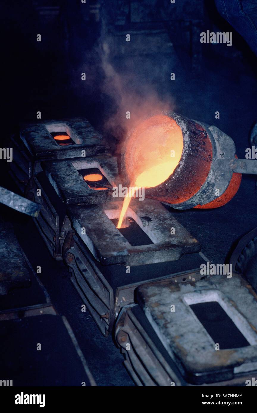 Australia. Nuovo Galles del Sud. Industria. Fonderia di metalli. Pezzo fuso in ottone. Foto Stock
