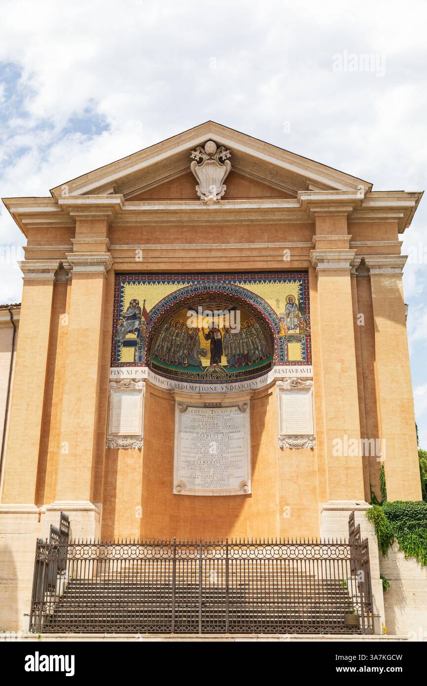 Mosaici bizantini (copie del XVIII secolo) sul Triclinium Leoninum, Roma, Italia. Foto Stock