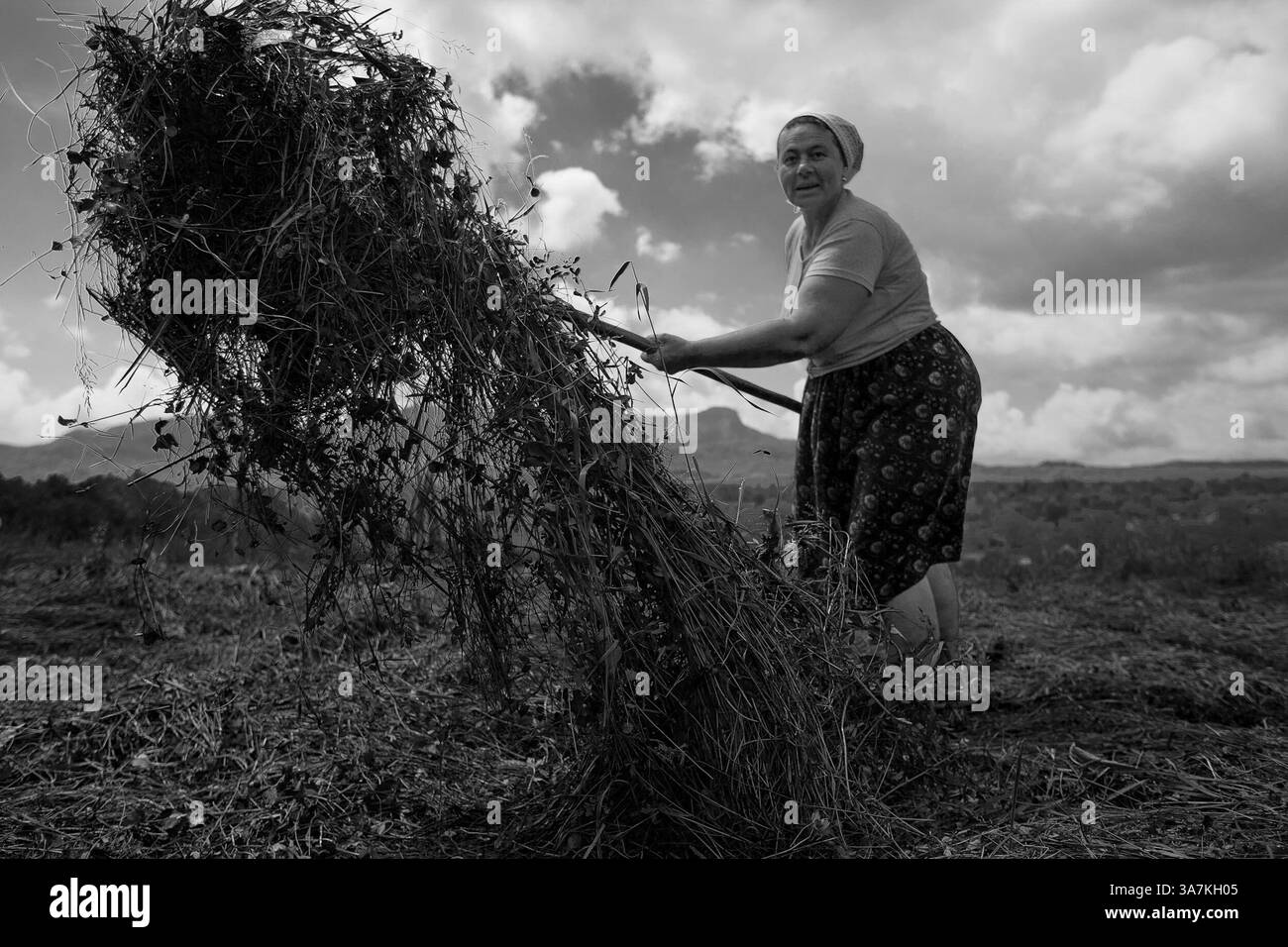 30 maggio 2012 - Maramures, Romania - gli agricoltori si vedono nell'abbigliamento tradizionale rumeno a Maramures. (Immagine di credito: © Elijah Hurwitz/ZUMAPRESS.com) Foto Stock
