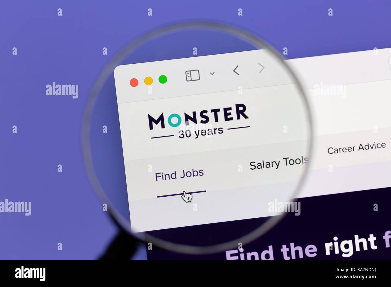 Ostersund, Svezia - Marte 9, 2025. Pagina Web Monster.com. Monster.com è un sito web globale per l'occupazione. Foto Stock