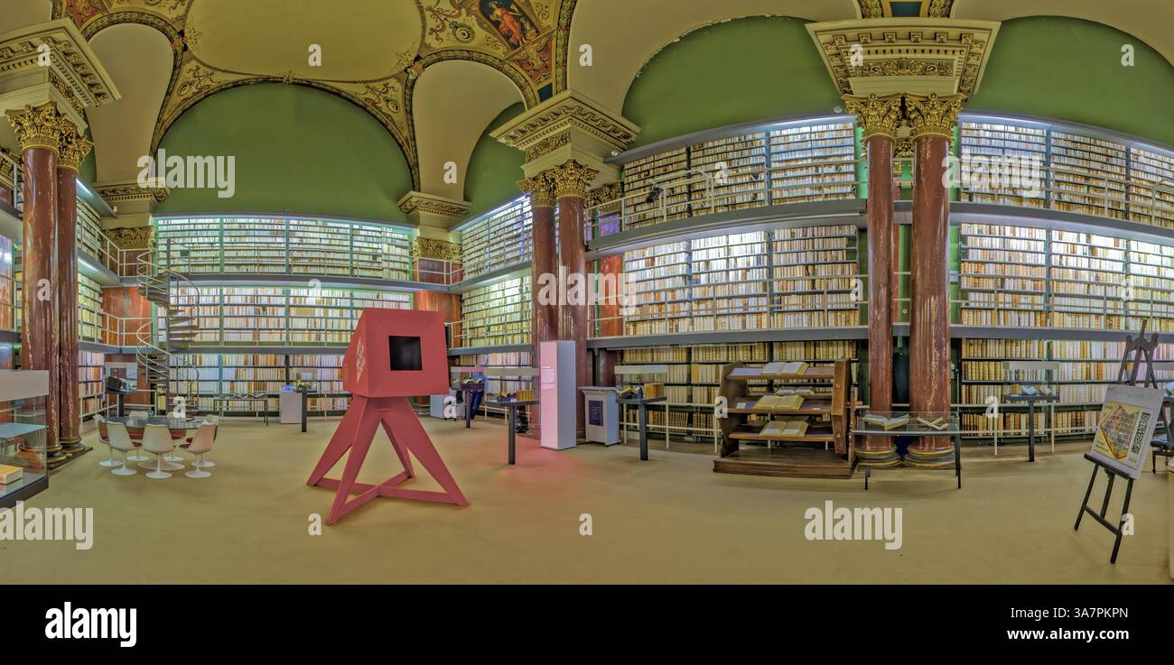 Herzog August Library Panorama interno Wolfenbuettel Germania Foto Stock