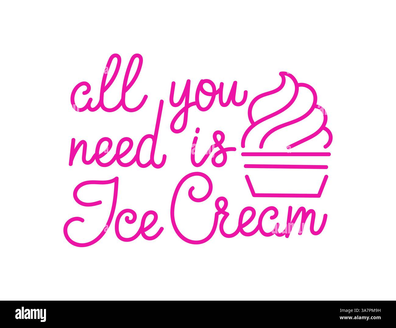 Gusta un delizioso gelato a servizio morbido in una giornata di sole in un negozio di dolci locale Illustrazione Vettoriale