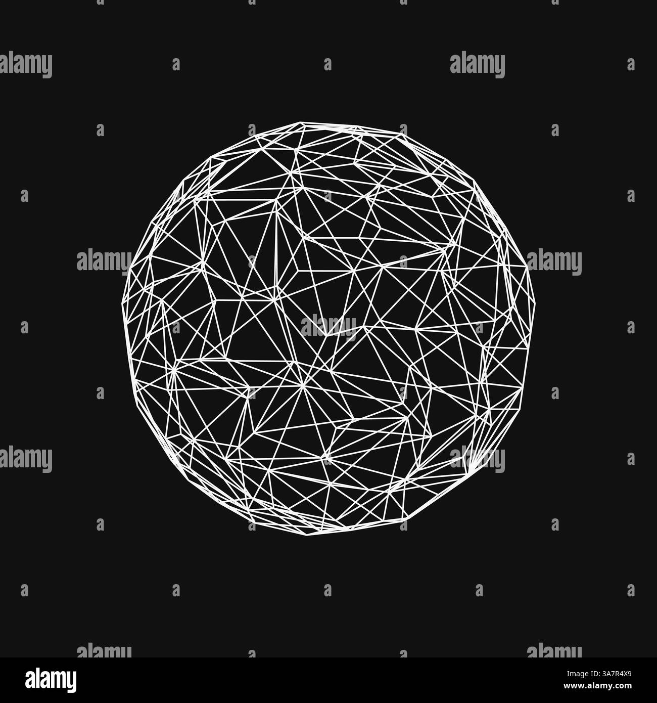 Forma geometrica astratta - Poliedro. Elemento poligonale con mesh a reticolo. Cibernetica e tecnologia sfondo geometrico. Illustrazione Vettoriale