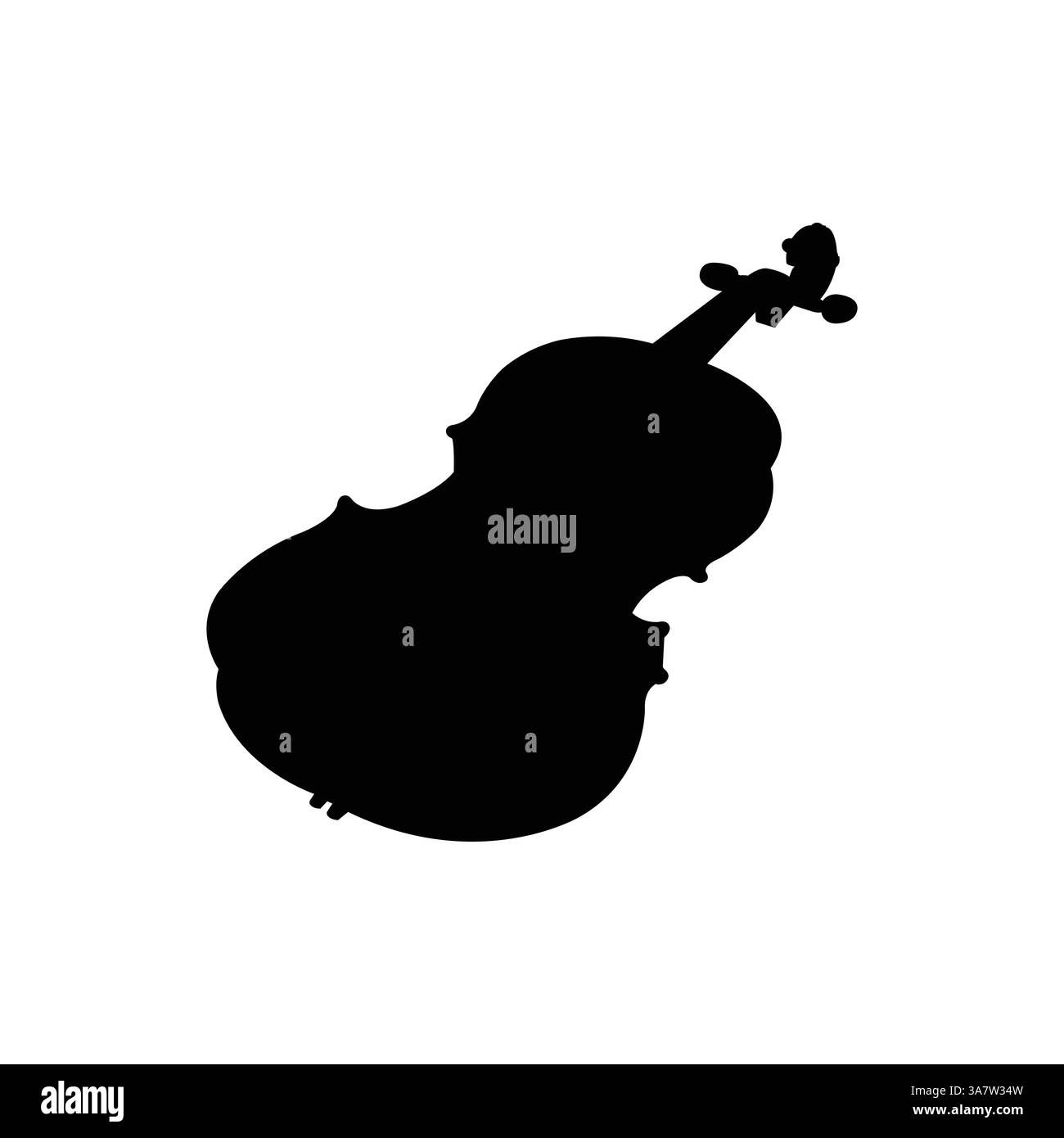 Elegante silhouette di violino Vector: Strumento grafico musicale per disegni classici e artistici Illustrazione Vettoriale