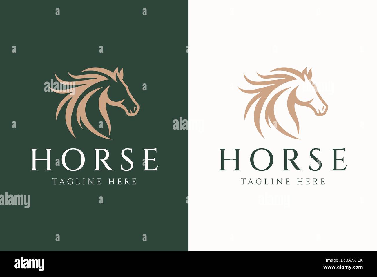 Logo Horse silhouette equestre segno Stallion simbolo Stables identità del marchio Illustrazione Vettoriale