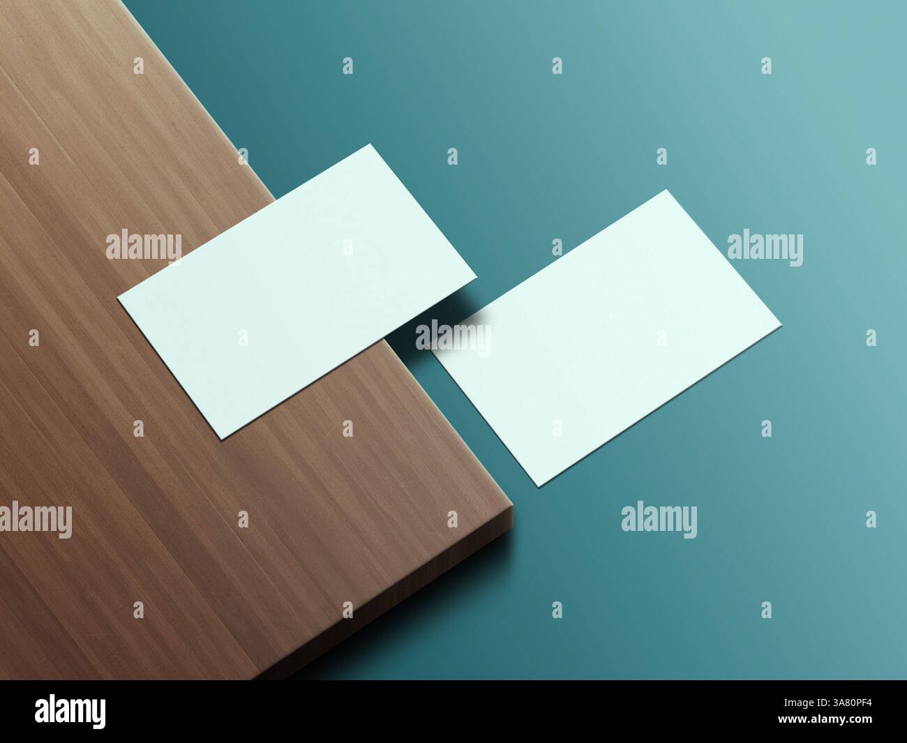 Modello Premium Business Visiting Card con fronte e retro. Invito, carta d'identità, nota di lusso, cancelleria, identità, tag, pulire il mockup di presentazione vuoto Foto Stock