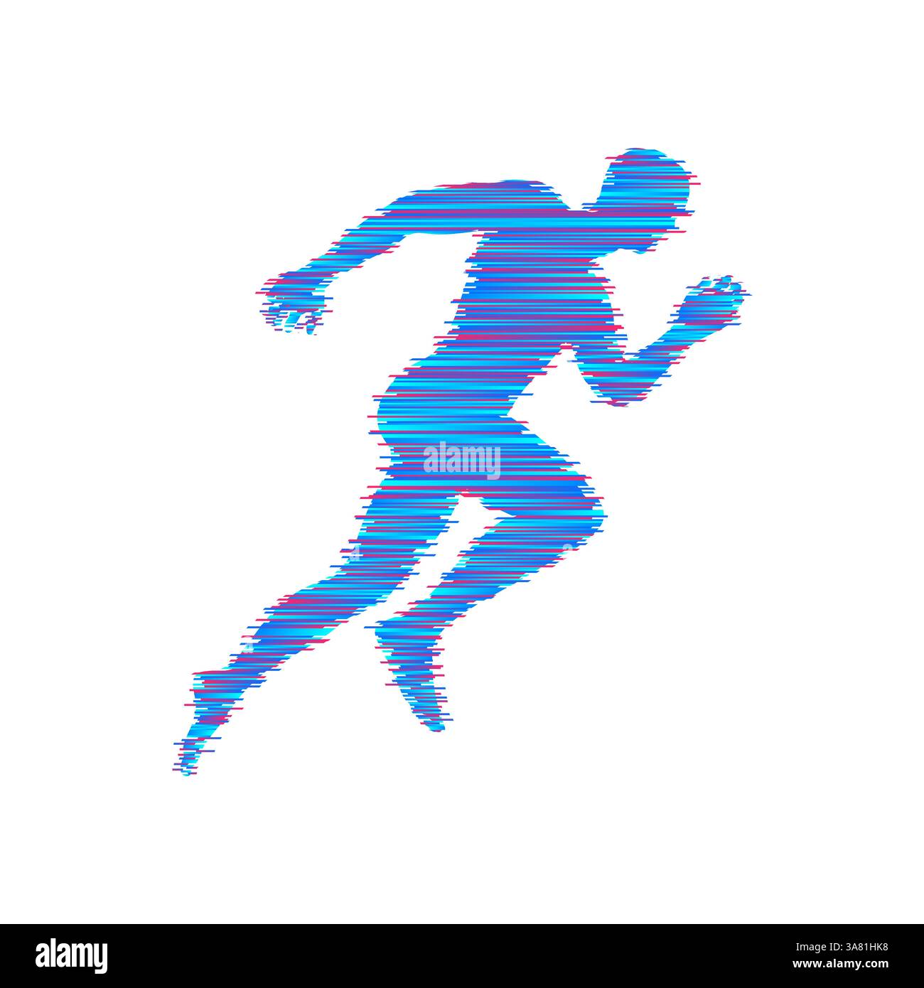 Uomo che corre. Design per lo sport e gli affari. Illustrazione Vettoriale. Illustrazione Vettoriale