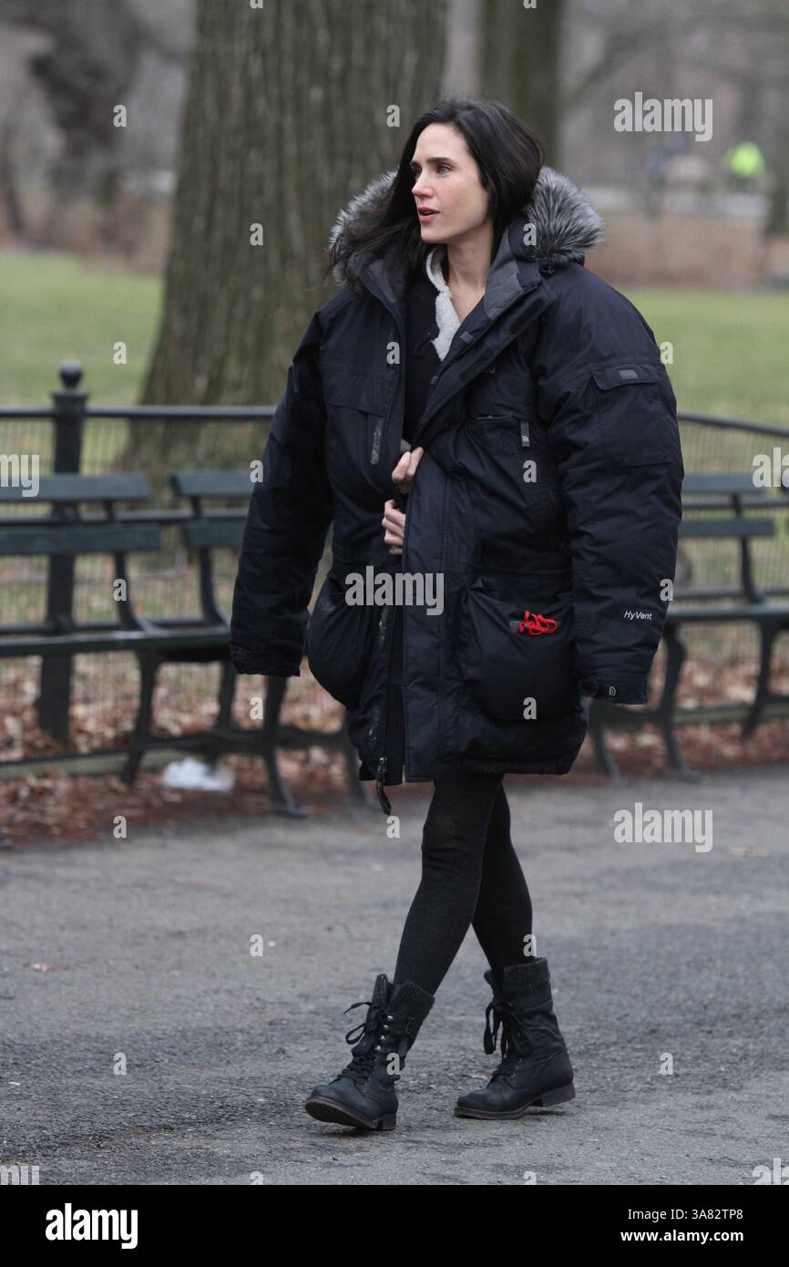 15 gennaio 2013 - New York, New York, Stati Uniti - JENNIFER CONNELLY.sul set di ''Winter's tale'' a Central Park 1-15-2013.foto di / Photo 2013 (Credit Image: © John Barrett/Globe Photos/ZUMAPRESS.com) Foto Stock