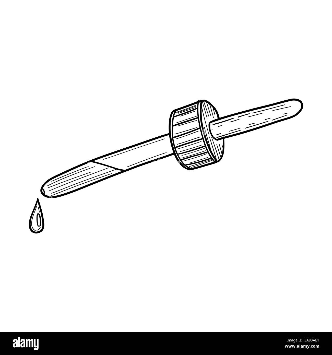 Illustrazione contagocce di olio essenziale per design benessere, cosmetici botanici, cura della pelle naturale, trattamenti olistici e marchi di farmacia Illustrazione Vettoriale