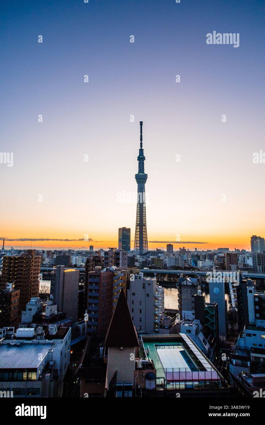 Tokyo Sky Tree all'alba Foto Stock
