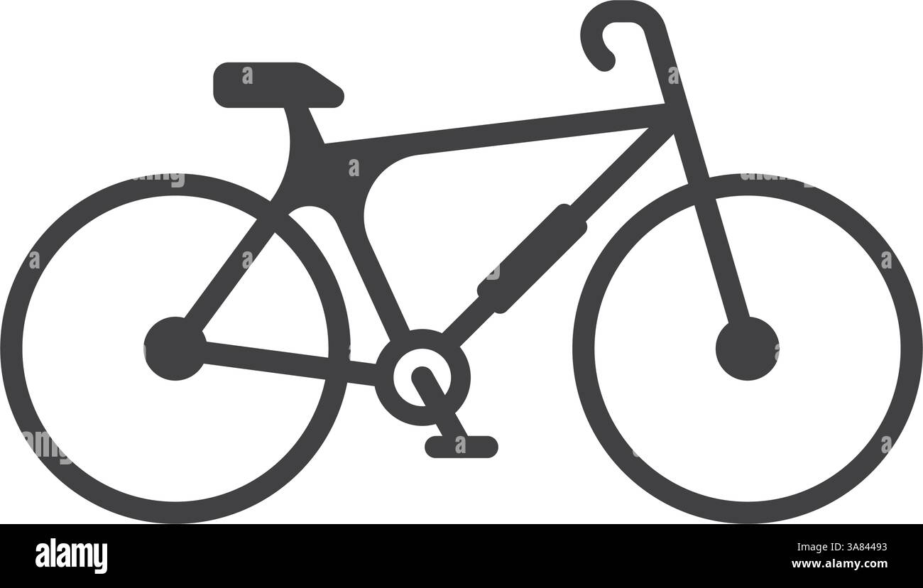 Icona della bicicletta in stile piatto. Illustrazione vettoriale della bicicletta su sfondo isolato. Concetto di business della segnaletica di trasporto. Illustrazione Vettoriale