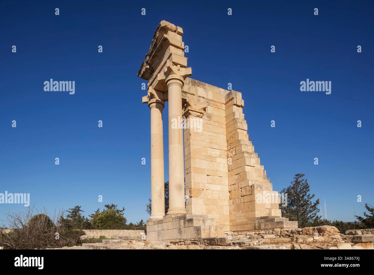 Cipro, Episkopi, Kourion, Santuario di Apollo Hylates, Tempio di Apollo Foto Stock