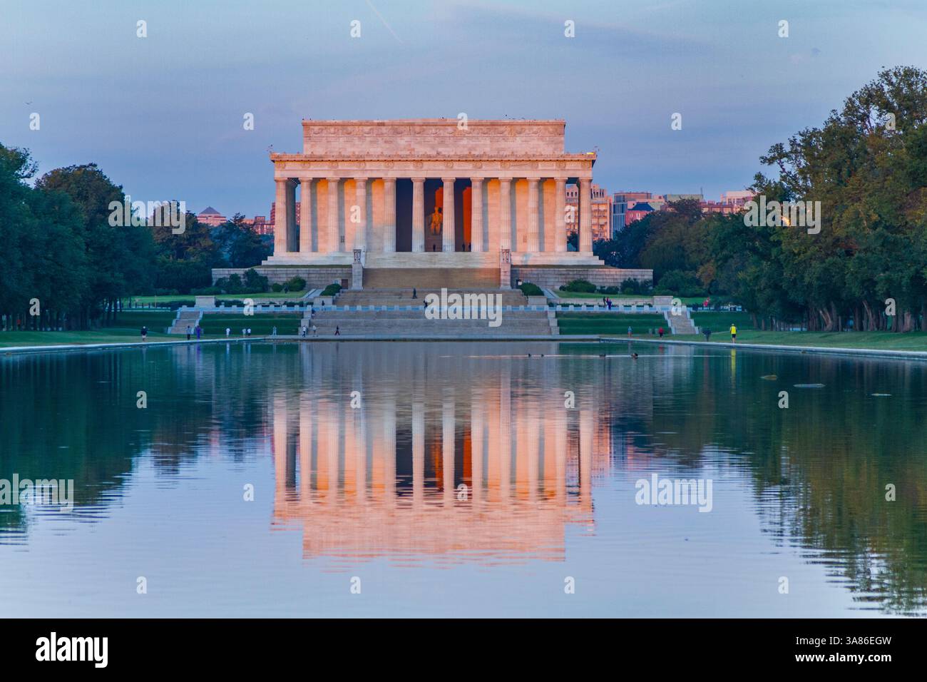 Vista del Lincoln Memorial, Washington, D.C., Stati Uniti d'America Foto Stock
