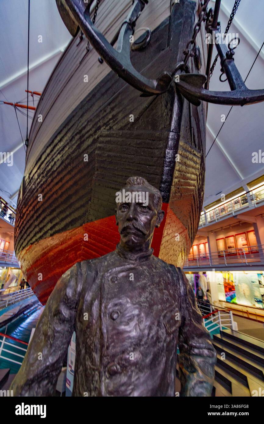 Vista del Museo Fram nella città di Oslo, Norvegia Foto Stock