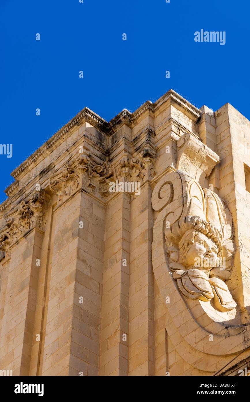 Edificio ornato a la Valletta, la Valletta, Malta Foto Stock