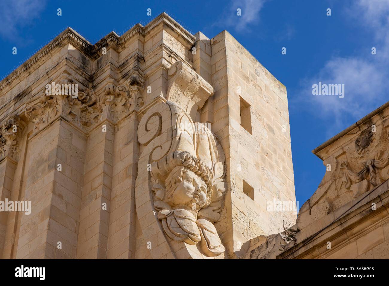 Edificio ornato a la Valletta, la Valletta, Malta Foto Stock