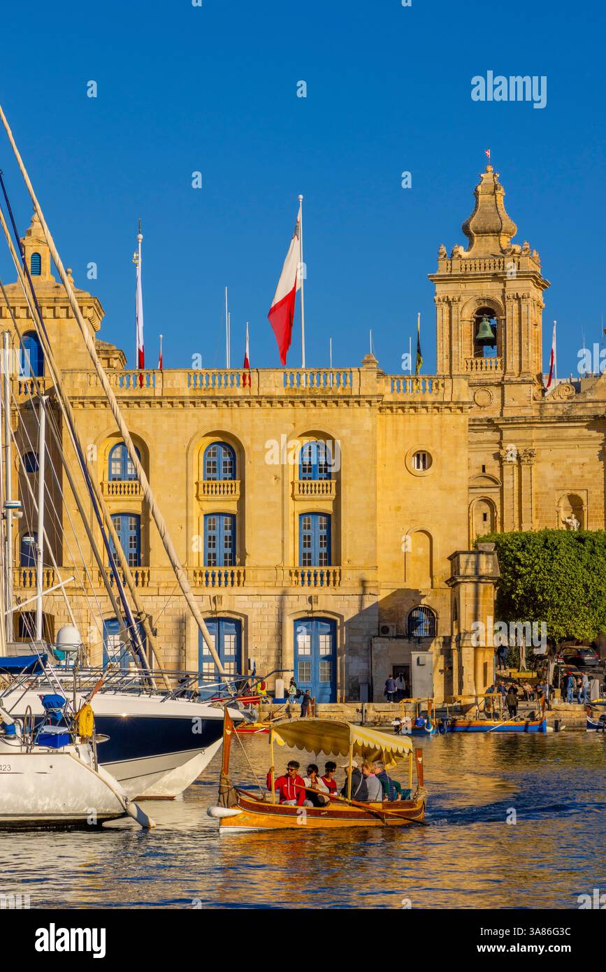 Chiesa di San Lorenzo e Porto, Birgu, Malta Foto Stock