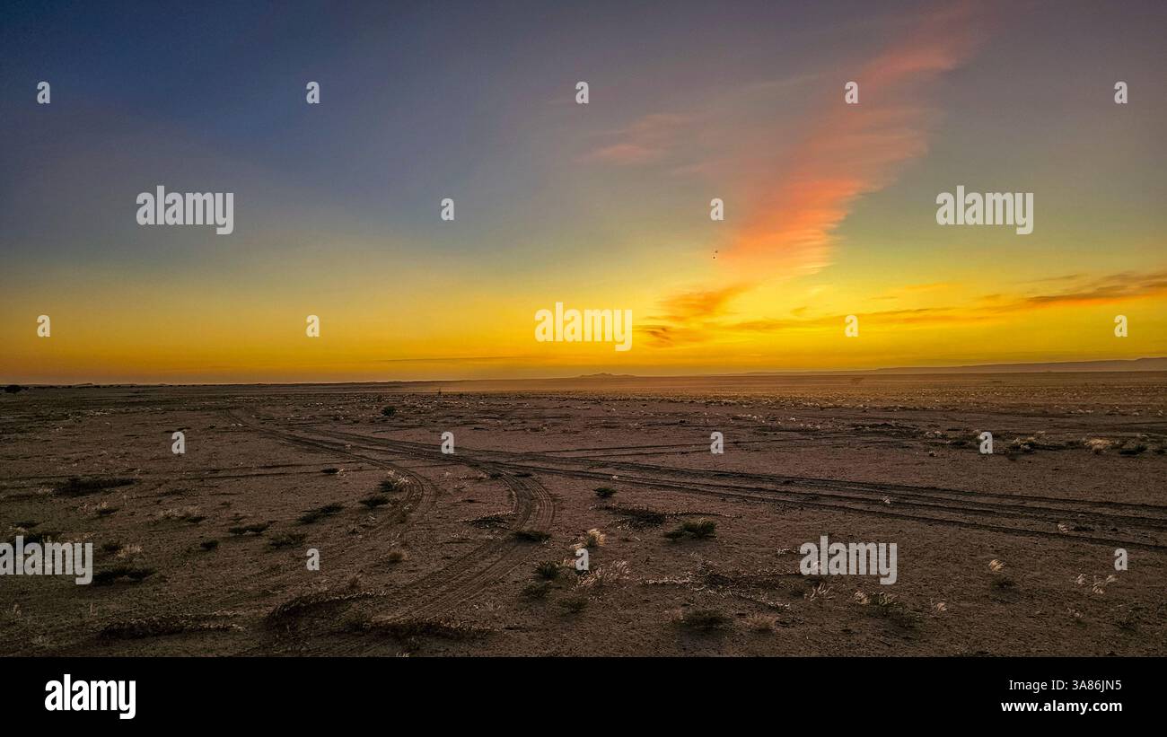 Tramonto sui monti Tibesti, Ciad Foto Stock