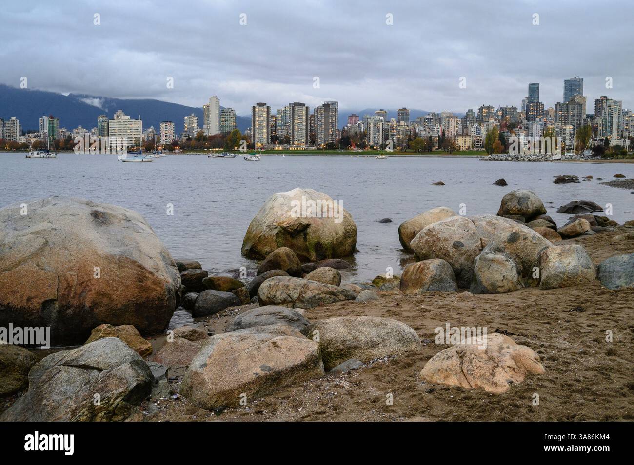 Kitsilano Beach in autunno, Vancouver, British Columbia, Canada Foto Stock