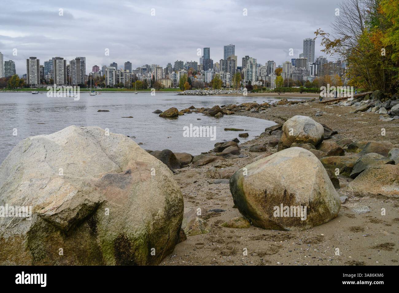 Kitsilano Beach in autunno, Vancouver, British Columbia, Canada Foto Stock