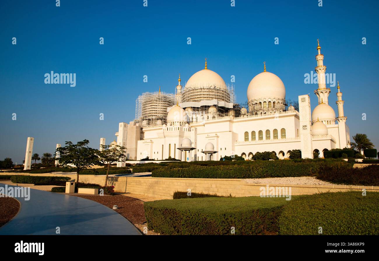Particolare della Grande Moschea dello Sceicco Zayed ad Abu Dhabi, Emirati Arabi Uniti Foto Stock