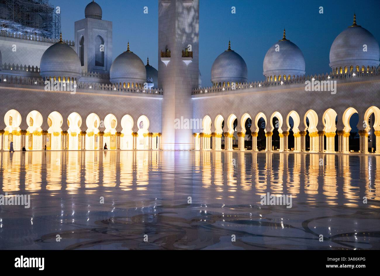 Particolare della Grande Moschea dello Sceicco Zayed ad Abu Dhabi, Emirati Arabi Uniti Foto Stock