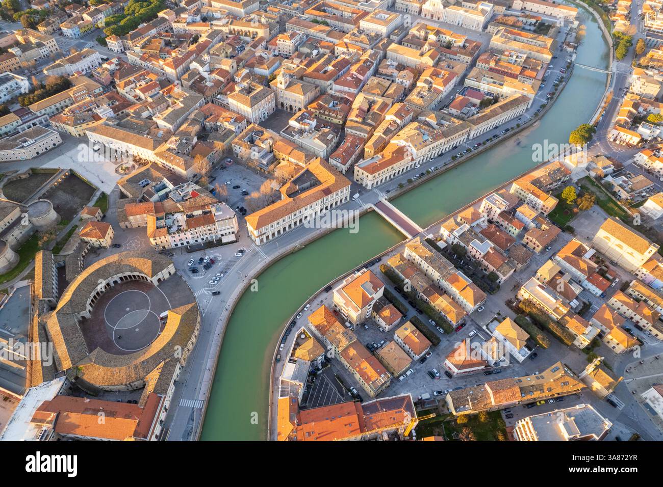 Veduta aerea della città italiana Senigallia Foto Stock