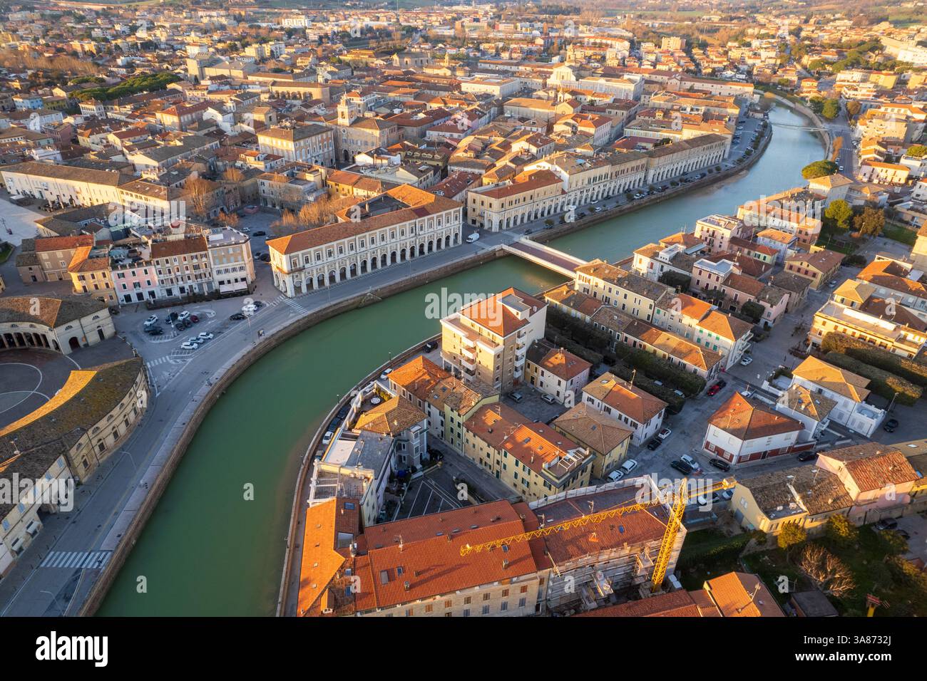 Veduta aerea della città italiana Senigallia Foto Stock